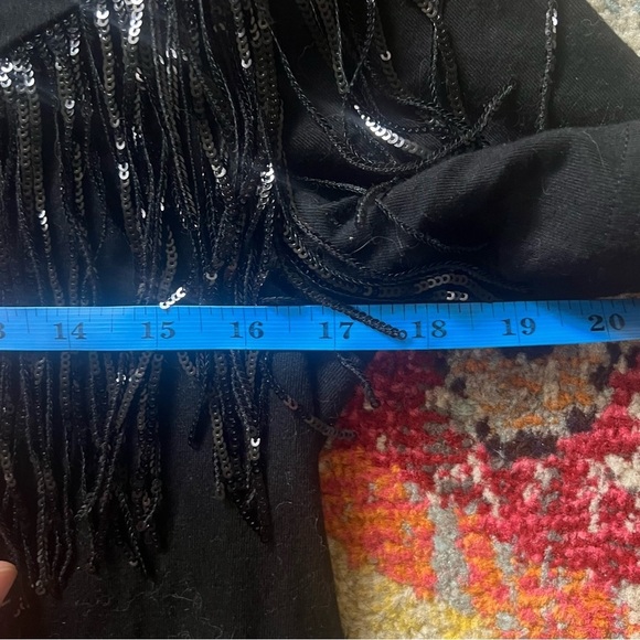 Fringe sequin short sleeve shirt women’s size L - Picture 6 of 7